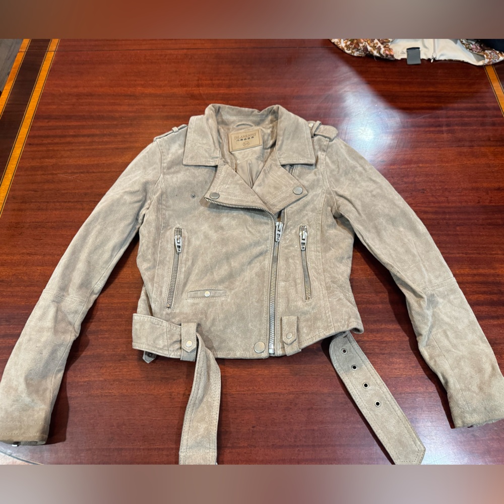 Blank NYC Light Tan Leather Moto Jacket